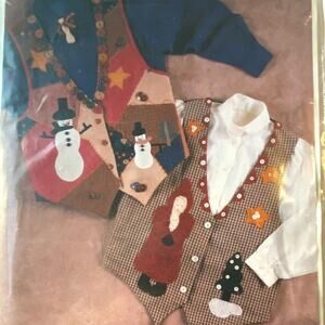 Indygo Junction IJ326 Tis The Season Pattern S-L Vintage Vest Applique